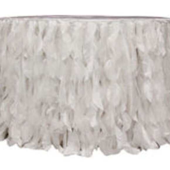 Curly Willow 21ft Table Skirt - White - Picture 3 of 3